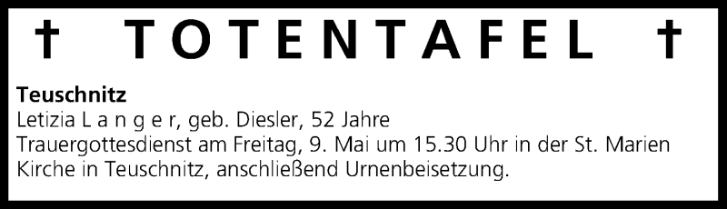  Traueranzeige für Totentafel vom 08.05.2014 vom 08.05.2014 aus MGO