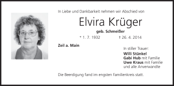 Anzeige von Elvira Krüger von MGO