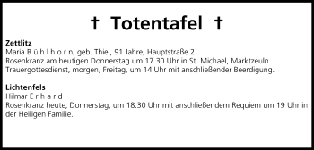 Anzeige von Totentafel vom 08.05.2014 von MGO