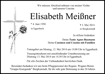 Anzeige von Elisabeth Meißner von MGO