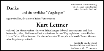 Anzeige von Kurt Lettner von MGO