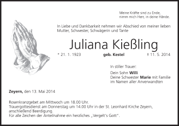 Anzeige von Juliana Kießling von MGO