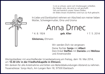 Anzeige von Anna Drnec von MGO