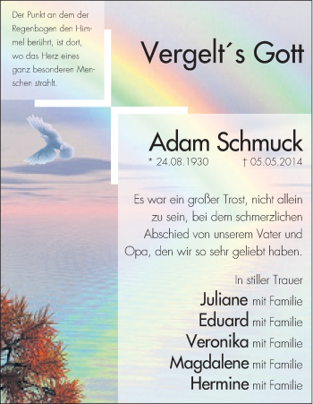 Anzeige von Adam Schmuck von MGO