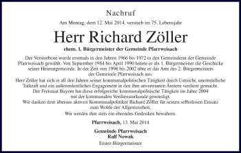 Anzeige von Richard Zöller von MGO