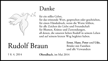 Anzeige von Rudolf Braun von MGO