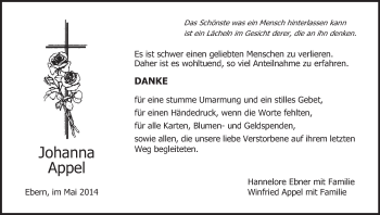 Anzeige von Johanna Appel von MGO