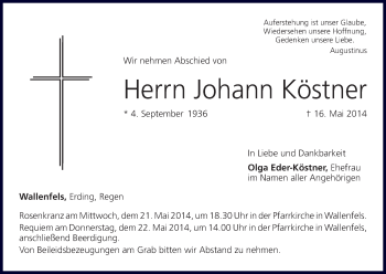 Anzeige von Johann Köstner von MGO