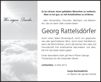 Anzeige von Georg Rattelsdörfer von MGO