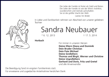 Anzeige von Sandra Neubauer von MGO