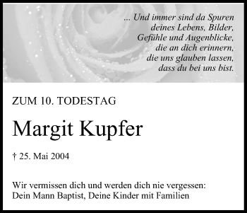 Anzeige von Margit Kupfer von MGO