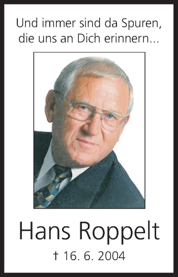 Anzeige von Hans Roppelt von MGO