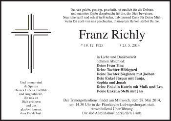 Anzeige von Franz Richly von MGO