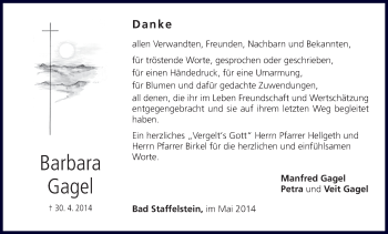 Anzeige von Barbara Gagel von MGO