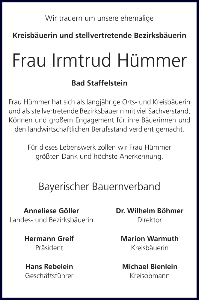  Traueranzeige für lrmtrud Hümmer vom 24.05.2014 aus MGO