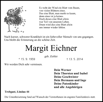 Anzeige von Margit Eichner von MGO