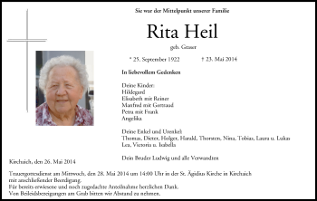 Anzeige von Rita Heil von MGO