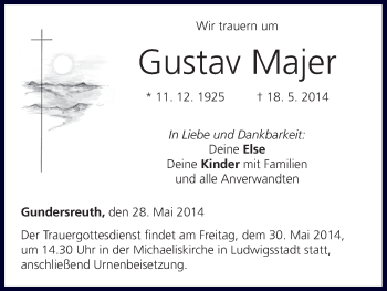 Anzeige von Gustav Majer von MGO