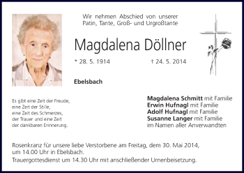 Anzeige von Magdalena Döllner von MGO