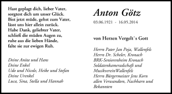 Anzeige von Anton Götz von MGO