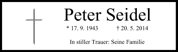 Anzeige von Peter Seidel von MGO