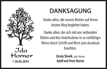 Anzeige von Ida Horner von MGO