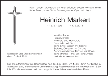 Anzeige von Heinrich Markert von MGO