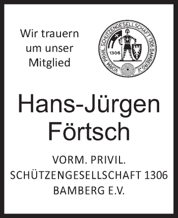 Anzeige von Hans-Jürgen Förtsch von MGO