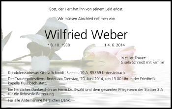 Anzeige von Wilfried Weber von MGO