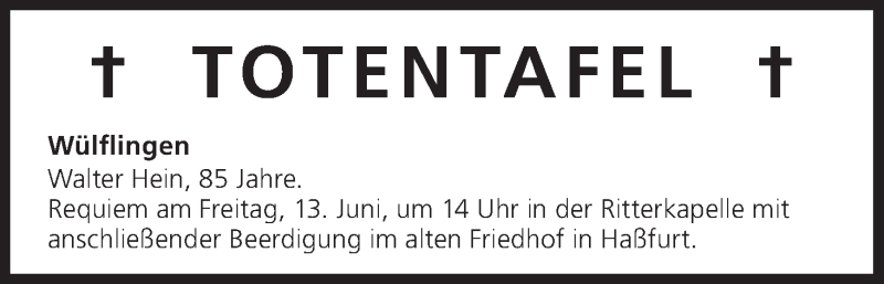  Traueranzeige für Totentafel vom 12.06.2014 vom 12.06.2014 aus MGO