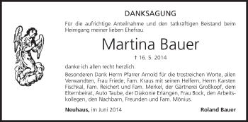 Anzeige von Martina Bauer von MGO