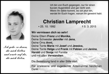 Anzeige von Christian Lamprecht von MGO