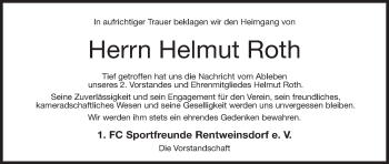 Anzeige von Helmut Roth von MGO