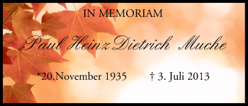 Anzeige von Paul HeinzDietrich Muche von MGO