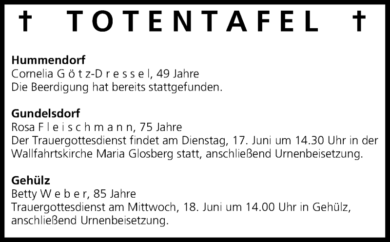  Traueranzeige für Totentafel vom 17.06.2014 vom 17.06.2014 aus MGO