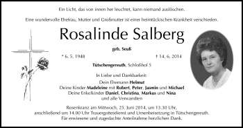 Anzeige von Rosalinde Salberg von MGO