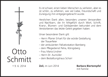 Anzeige von Otto Schmitt von MGO