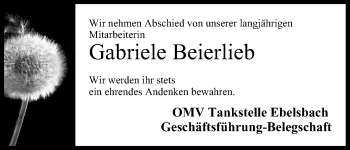 Anzeige von Gabriele Beierlieb von MGO