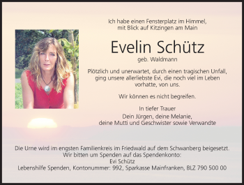 Anzeige von Evelin Schütz von MGO