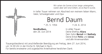 Anzeige von Bernd Daum von MGO