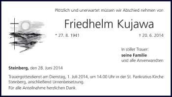 Anzeige von Friedhelm Kujawa von MGO