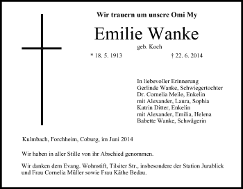 Anzeige von Emilie Wanke von MGO