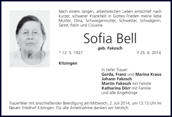 Anzeige von Sofia Bell von MGO