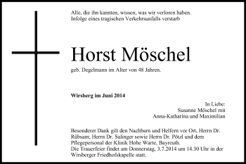 Anzeige von Horst Möschel von MGO