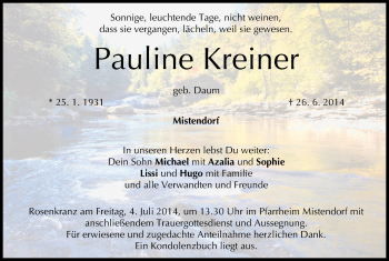 Anzeige von Pauline Kreiner von MGO