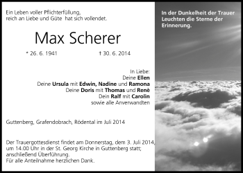 Anzeige von Max Scherer von MGO
