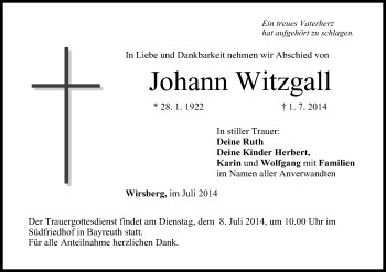 Anzeige von Johann Witzgall von MGO