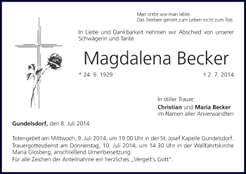 Anzeige von Magdalena Becker von MGO