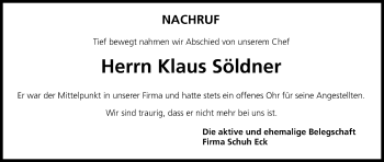 Anzeige von Klaus Söldner von MGO