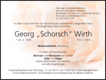 Anzeige von Georg Wirth von MGO